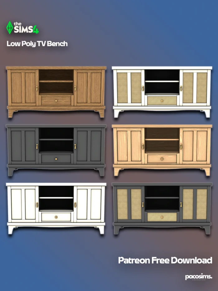 Low Poly TV Bench